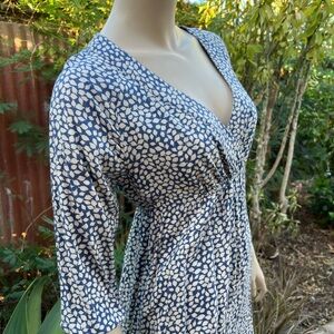 Boden Navy and White Floral Dress